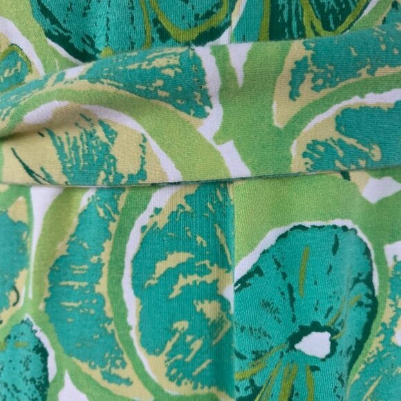 Land's End Green Floral Pullover Knit tank Dress with Lime Citrus Pattern Size S - Picture 5 of 10